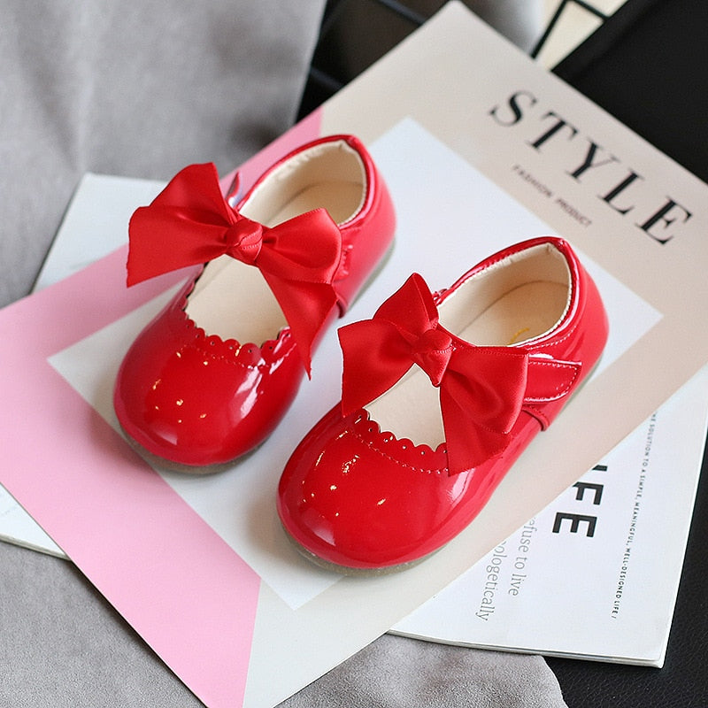 ULKNN Baby Girls Cute Bow Multi-Purpose Shoes 2021 New Korean Version Princess Shoes-Style Leather Dance Shoes