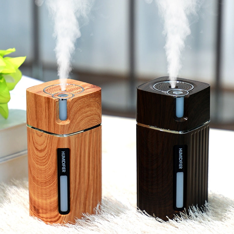 300ML Portable USB Air Humidifier Water Diffuser with Light for Home Car Ultrasonic Cool Humidificador Mini Mist Maker Fogger