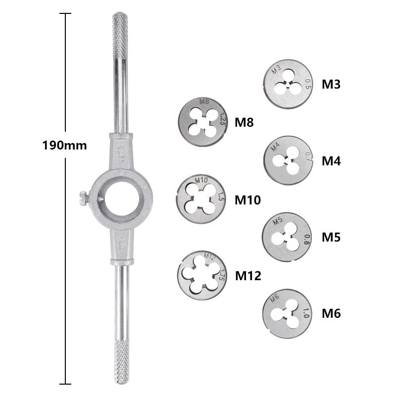 Tap And Die Set 8/20/40pcs Tap Wrench Threading Tools Metric/Imperial Hand Tapping Tools For Metalworking Screw Thread Tap Die