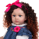 Neues Design Dichte Locken als Prinzessin Reborn Babypuppen Lebensechte 60 CM Kleinkind Bebe Puppen Spielzeug Kinder Cosplay Playmate Geburtstagsgeschenk