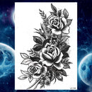 Summer Style Temporary Tattoo Stickers Rose Flower Feather For Women Fake Tattoos Men Body Arm Art Tatoos Tribal Wolf Lion Henna