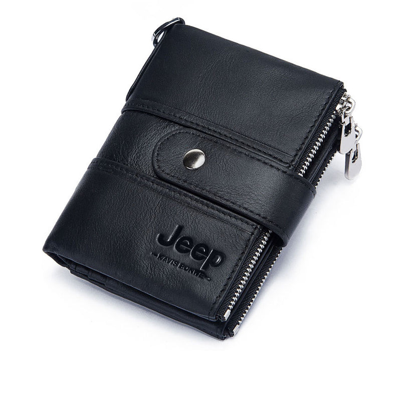 2022 100% Genuine Leather Rfid Wallet Men Crazy Horse Wallets with Coin Purse Short Male Money Bag Mini Walet High Quality Boys