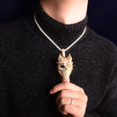 Totenkopf Herren Anhänger Kubikzirkon Goldfarbe vergoldet Hip Hop Halskette Rock Schmuck