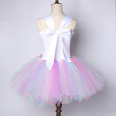 Blumenmädchen Einhorn Tutu Kleid Pastell Regenbogen Prinzessin Mädchen Geburtstag Party Kleid Kinder Kinder Halloween Einhorn Kostüm 1-14 Jahre