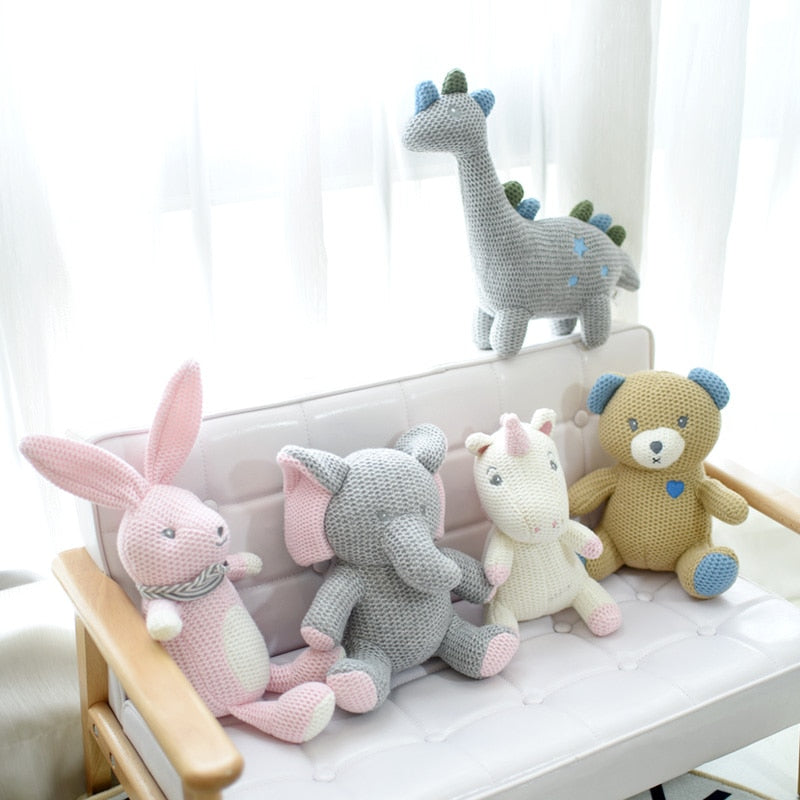 Korea ins heißes Kaninchen Elefant Einhorn Plüschtier Glocke niedliches Baby beruhigende Puppe gestricktes hochwertiges Geburtstagsgeschenk für Kinder Neugeborene