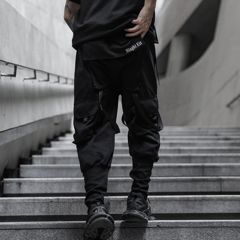 Pantalones Cargo de algodón estilo Hip Hop para hombre