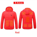 Männer 9 Bereiche Beheizte Jacke USB Winter Outdoor Elektrische Heizjacken Warm Sprots Thermomantel Kleidung Beheizbare Baumwolljacke