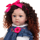Neues Design Dichte Locken als Prinzessin Reborn Babypuppen Lebensechte 60 CM Kleinkind Bebe Puppen Spielzeug Kinder Cosplay Playmate Geburtstagsgeschenk