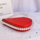 Diamant-Rot-Herz-Abend-Clutch-Beutel-Frauen-Entwerfer-schicker Strass-Acryl-Griff-Schwarz-Geldbeutel für Hochzeitsfeier Sac A Main