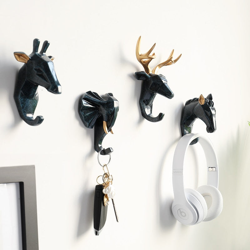 Bonitos animales llave paraguas gancho colgador de pared diseño ganchos decorativos toalla para cocina llavero ganchos de pared decorativos