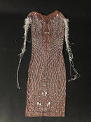 Flashing Crystals Chains Rhinestones Dress Birthday Party Celebrate Costume Stones Fringes Outfit Singer Nightclub Dance Outfit