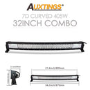 Auxtings 22 32 42 50 52 '' Zoll gebogene LED-Lichtleiste COMBO LED-Arbeitslicht 3D 7D-Leiste, die Offroad-Auto-LKW 4x4 SUV ATV 12V 24V fährt