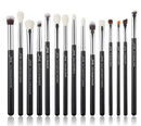 Jessup Augen-Make-up-Pinsel-Set, 15-teilig, präziser Lidschattenpinsel, Augenbrauen-Eyeliner, Blending Concealer, natürliches, synthetisches, schwarzes T177