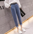 Casual Streetwear Pluderhosen Frauen Herbst Winter Lose Elastische Taille Cord Damen Hosen Harajuku Samt Warme Hosen Weiblich