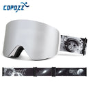 COPOZZ OTG Magnetische Skibrille Snowboard Maske für Männer Frauen Personalisierte Brillen Zylindrischer UV400 Schutz Schneebrille Erwachsene