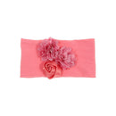 Nishine Weiches Stretch-Satin-Rosen-Blumen-Baby-Stirnband, Neugeborene, Knoten, breite Nylon-Kopftücher, Turban, Mädchen, Kopfbedeckung, Kinder-Foto-Requisiten