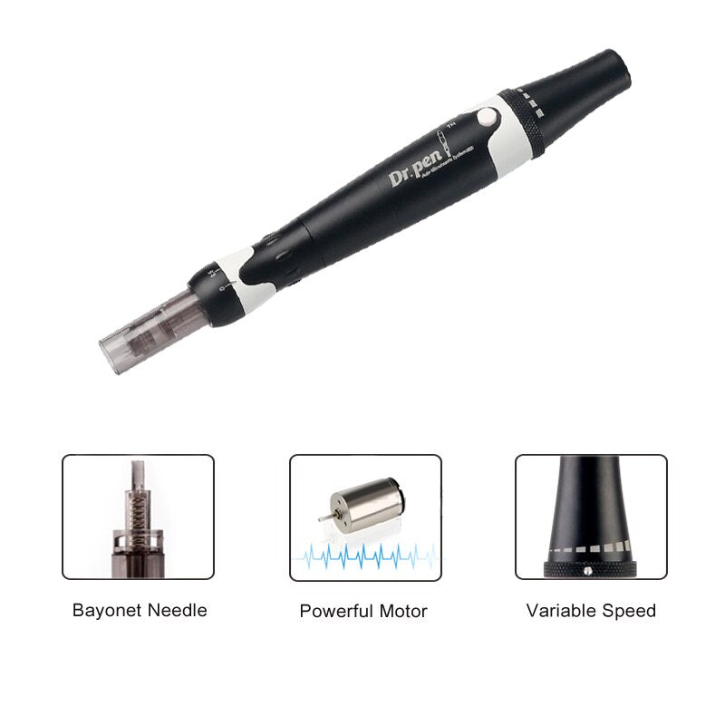 Professionelles Mesoterapia-Kit Elektrischer Dr. Pen Ultima A7 mit 12-teiliger Nadelkartusche Microneedle Pen Beauty Machine für Liebhaber
