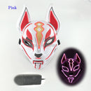 Anime Expro Decor Japanische Fuchsmaske Neon Led Licht Cosplay Maske Halloween Party Rave Led Maske Tanz DJ Zahltag Kostüm Requisiten