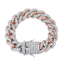 TOPGRILLZ 16mm Miami Cuban Chain Bracelet 4 COLORS High Quality Copper Material Iced Out Cubic Zirconia Hip Hop Jewelry For Gift