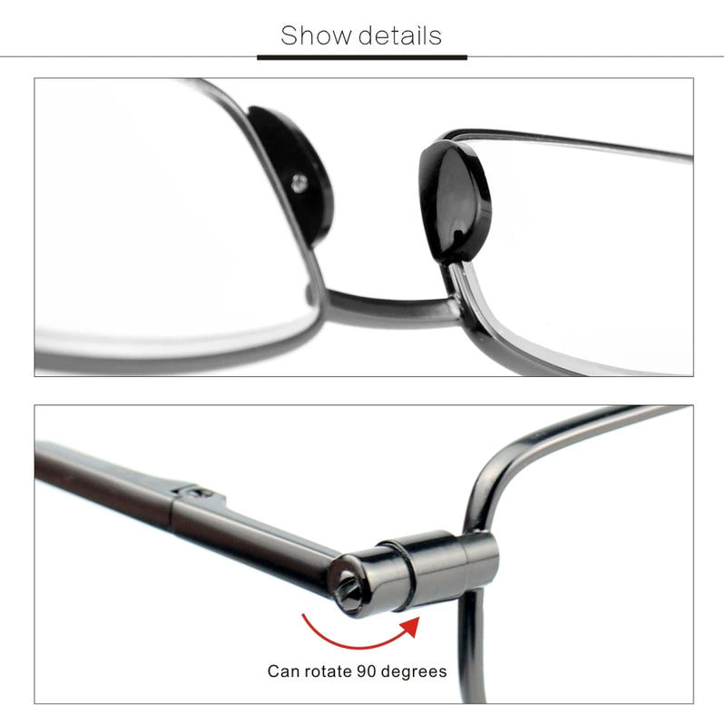 Slingshots Glasses Magnifying Glasses Progressive Reading Glasses for Men Women Foldable Full-Rim Frame Glasses Presbyopic