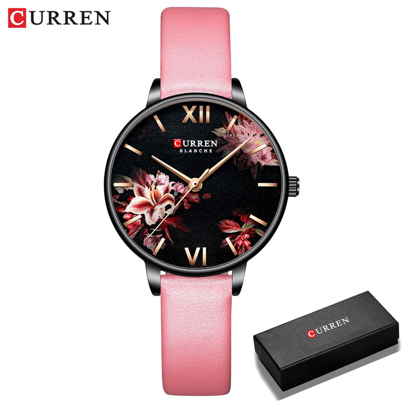 Women Watches CURREN Black Clock Stainless Steel Mesh Quartz Wristwatch Female Casual Charm Watch for Ladies relogios feminino