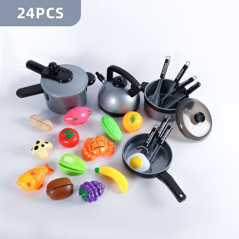 Kinder Pretend Play Spielzeug Mini Küche Spielzeug Kochgeschirr Topf Pfanne Simulation Küchenutensilien Kochspielzeug für Jungen