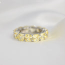 OEVAS 100% Plata de Ley 925 brillante 1 fila completa 5*5mm alto carbono diamante anillos de dedo para mujer boda fiesta joyería fina