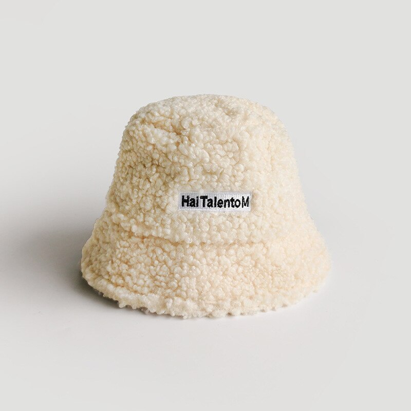 Winter Baby Girls Boys Bucket Hat Cute Children Outdoor Sun Cap Warm Beanies Kids Lamb Cotton Adjustable Hats Thick Warm Caps