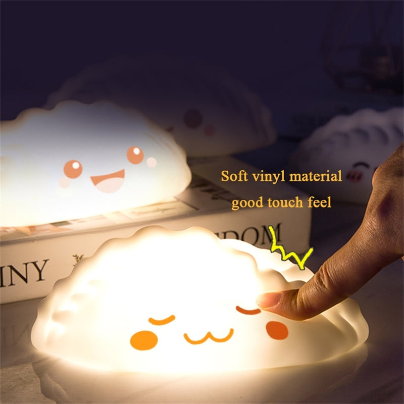 Cute LED Night Light Bun Dumpling Cartoon Bedroom Holiday Home Decoration Soft Lamp Christmas Children Gifts