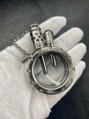 Handgemachtes Benzinfeuerzeug aus reinem Kupfer Quarz sichtbar transparent Öltank Feuerzeuge tragbare runde Sammlung Geschenk für den Menschen