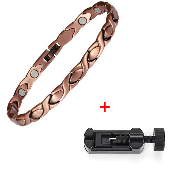 Oktrendy Pure Copper Magnetic Pain Relief Bracelet For Men Therapy Magnets Bangle Link Chain Women Health Care Jewelry Wholesale