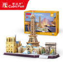 3D Puzzle Game DIY Toy Paper Miniature Model City London Paris New York Moscow Famous Building Assemble Game Toys For Kids Gifts