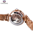 Reloj Forsining de moda para mujer, reloj de pulsera de marca superior con diamantes para mujer, relojes mecánicos automáticos, reloj de manos luminoso resistente al agua