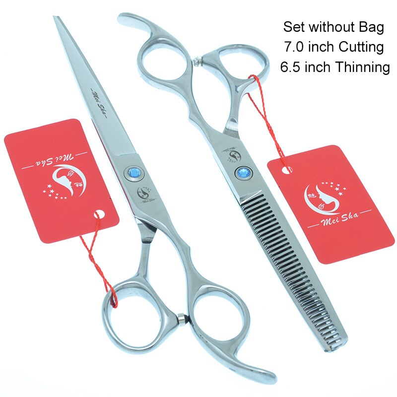 7.0 Inch Big Professional Hairdressing Cutting Scissors 6.5 Inch Thinning Shears Salon Barbers JP440C Blue Hair Tesouras A0132A