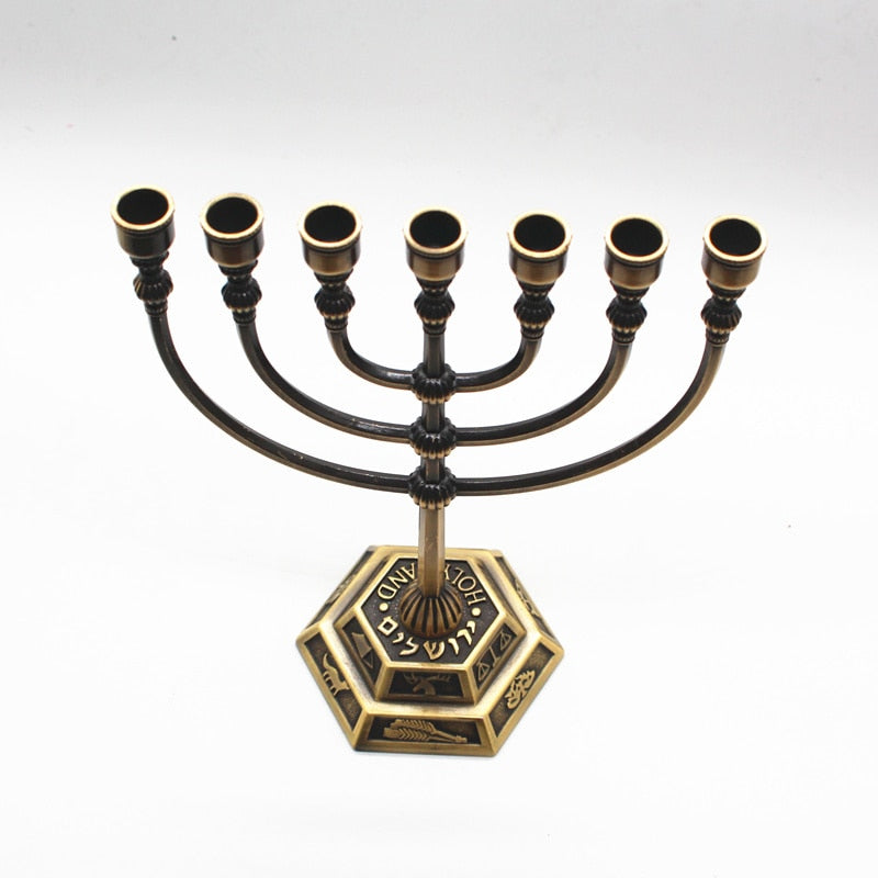 Candelero de metal Menorah Candelabro votivo de latón