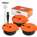 ICafilas180/60ml Refillable Espresso Coffee Maker Capsules for BOSCH Machine Tassimo Reusable Filter Coffee Pod Eco-Friendly