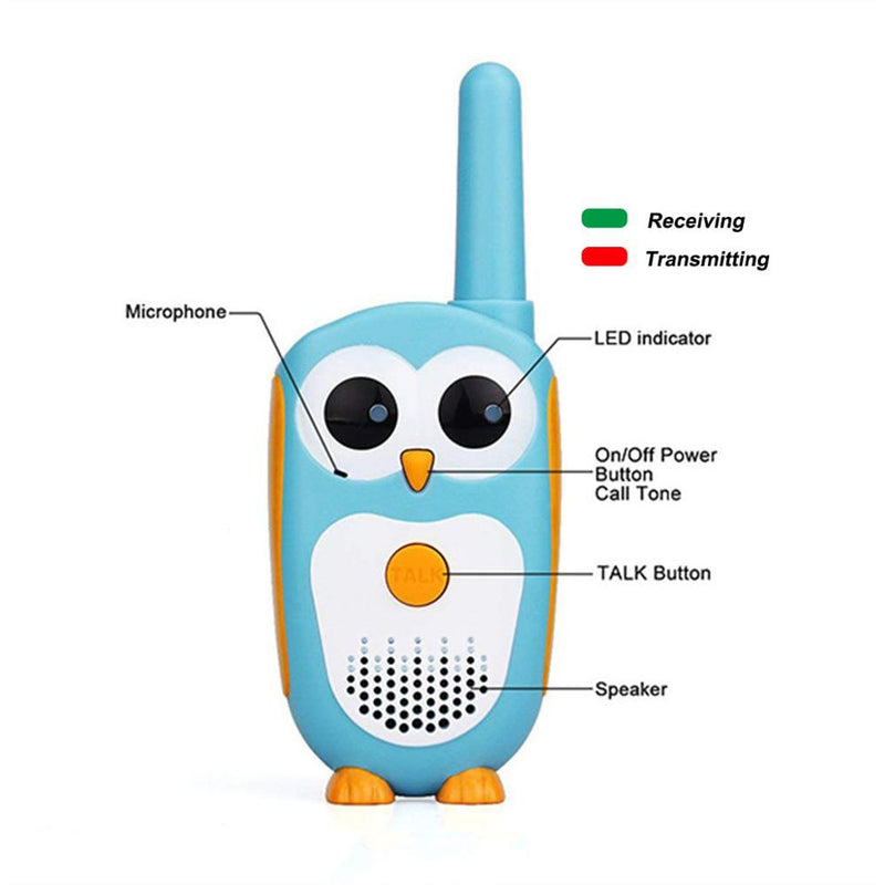 Retevis RT30 Walkie Talkie Kids 2pc Cartoon Owl Kinderradio Spielzeug Walkie-Talkie Weihnachten Geburtstagsgeschenk für Kinder Junge Mädchen