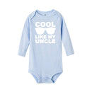 Cool Like My Uncle Baby Boys Bodysuits Autumn Long Sleeve Bodysuit  Winter Ropa  Newborn Shower Present 0-24M