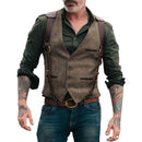 Woll-Tweed Herren Anzug Westen Viktorianisch Steampunk Cosplay Herren Weste mit Wildleder Gentleman Groomman Hochzeit Slim Fit Herren Gilet