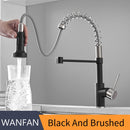 Küchenarmaturen Bürste Messingarmaturen für Küchenspüle Einhebel-Ausziehfeder-Auslaufmischer Wasserhahn Heiß-Kaltwasser-Kran 866053R