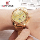NAVIFORCE Luxusmarke Herren Sportuhr Gold Vollstahl Quarzuhren Herren Datum Wasserdicht Military Clock Man relogio masculino