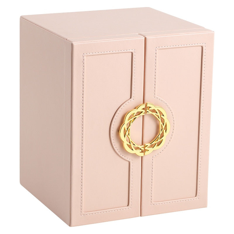 Cajón multicapa Casegrace, caja organizadora de joyas grande, caja de almacenamiento de joyas de cuero, caja de regalo, pendientes, reloj, collar, caja de armario