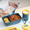 1100ml Eco-friendly Material Lunch Box BPA Free Bento Box Microwave Food Container with Cutlery