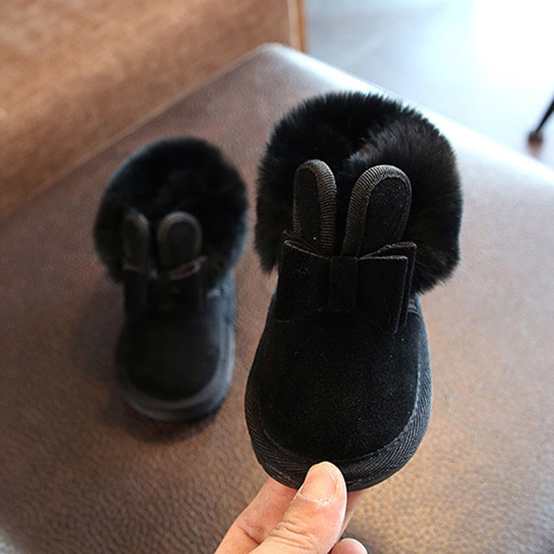 AINYFU bebé niña botas de nieve niños niña bota invierno cálido conejo de peluche princesa zapatos niños zapatillas encantadoras botas suaves B194