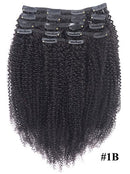 Showcoco Afro Kinky Curly Clip In Hair Extensions Echthaarclip 125 8 Stück Clip In Echthaarverlängerung 4c Maschinell gefertigt Remy