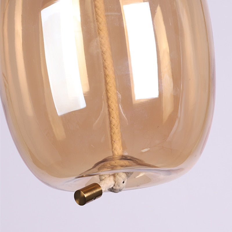 Luces colgantes LED de cristal con nudo BROKIS moderno, lámpara colgante de techo con cuerda para cenar, accesorios de iluminación para cafetería y Bar