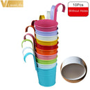 10 Stück Wandbehang Blumentöpfe Metallzaun Hängende Blumentöpfe Eisen Garten Pflanzer Zinn Eimer Halter Korb Hausgarten