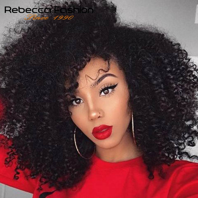 Jerry Curly Part Lace Human Hair Wigs With Baby Hair Brazilian Lace Part Short Curly Bob Wigs For Women Pre-Plucked Wig Rebecca