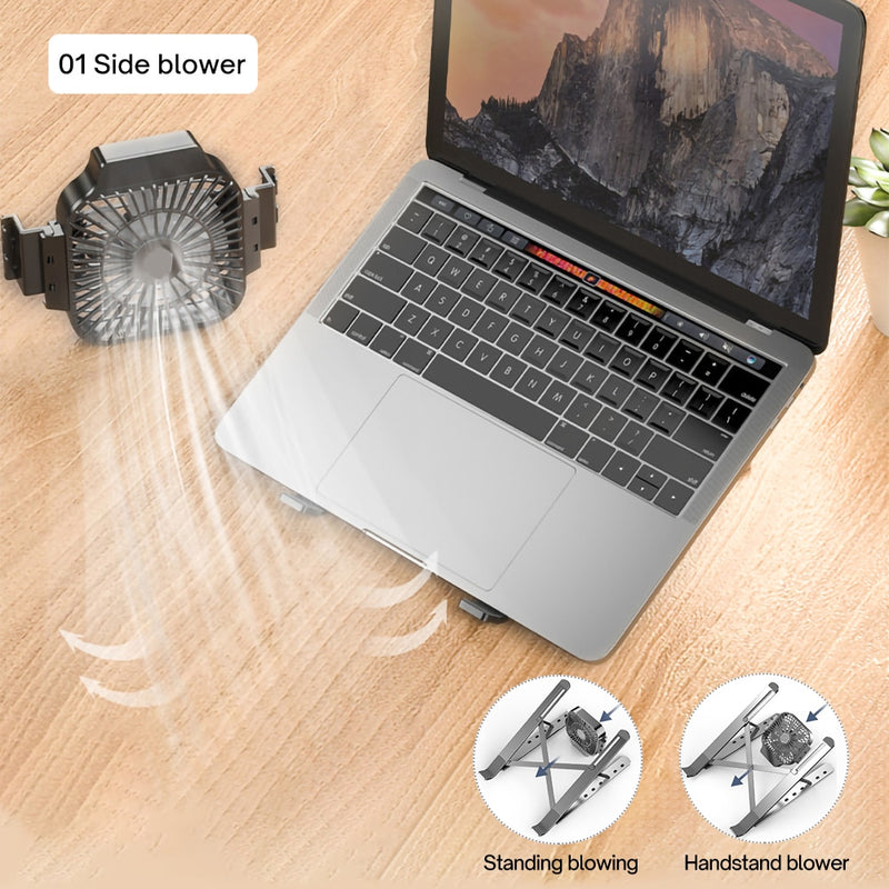 Faltbarer Laptop-Ständer mit Lüfter, tragbarer Wärmeableitungskühler für MacBook Air Pro, Desktop-Ständer, Notebook, Dell-Halter