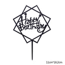 Happy Birthday Cake Topper Acryl Gold Silber Cake Flag Cupcake Topper für Jungen Mädchen Geburtstagsfeier Dekorationen Hochzeit Zubehör
